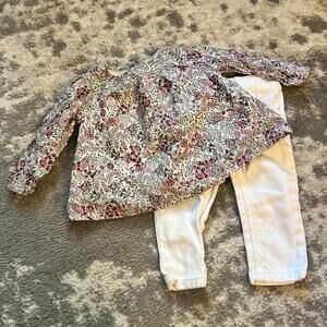 Baby Gap - Carter’s  Girls' Two-Piece Outfit Blouse & White Jeans 6 Months